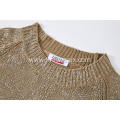 Women's Knitted Foil Print Crew-Neck Pullover